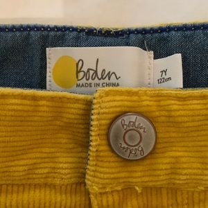 Boden kids, size 7Y, mustard yellow corduroy pants.  Like new!